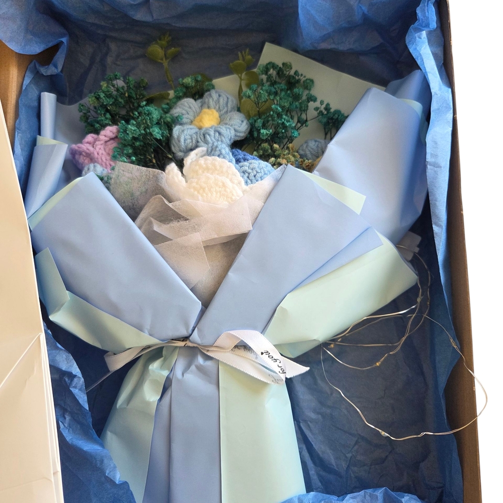 CLEARANCE Handcrafted Blue Floral Bouquet